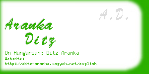 aranka ditz business card